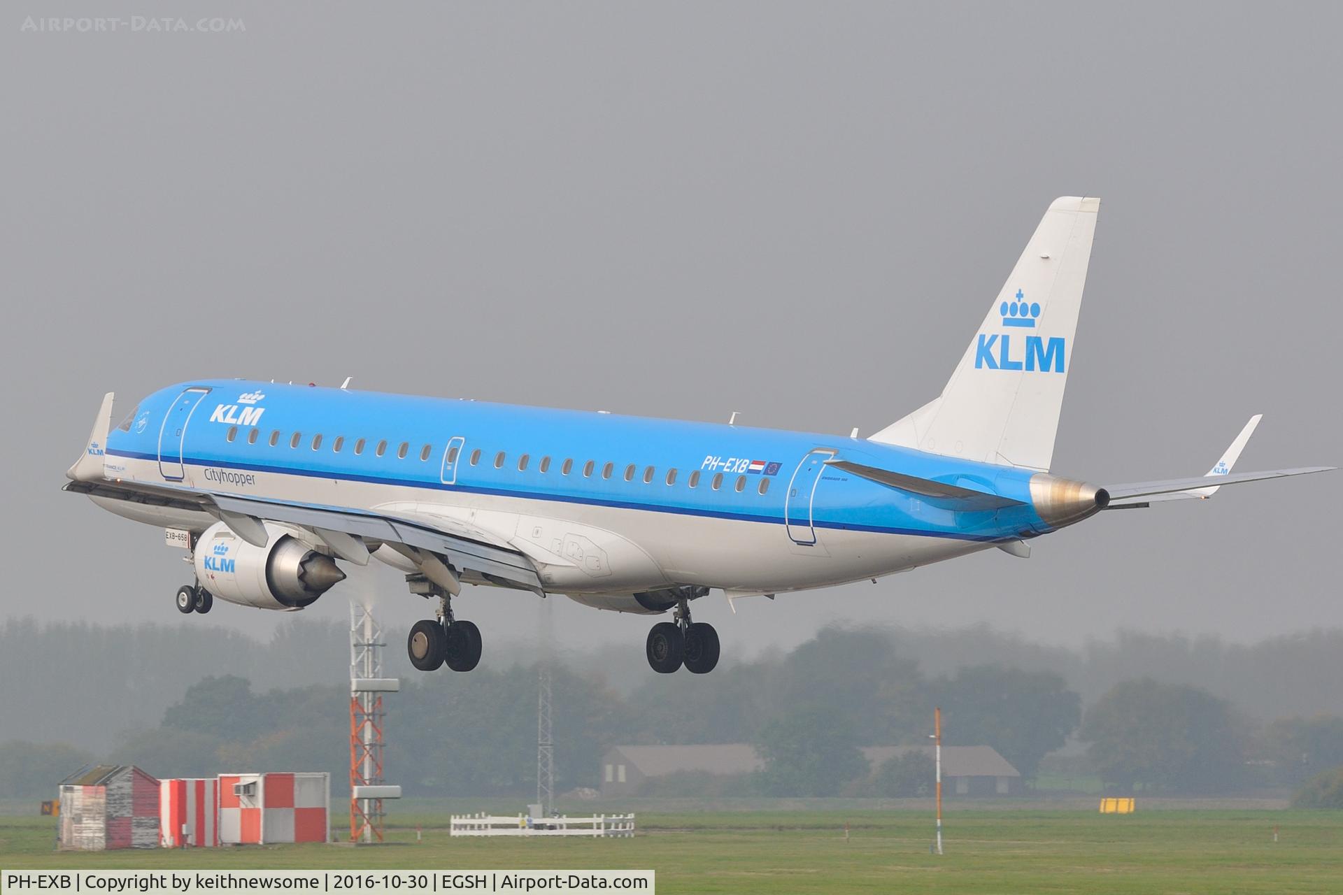 PH-EXB, 2014 Embraer 190STD (ERJ-190-100) C/N 19000658, Arriving for maintenance.