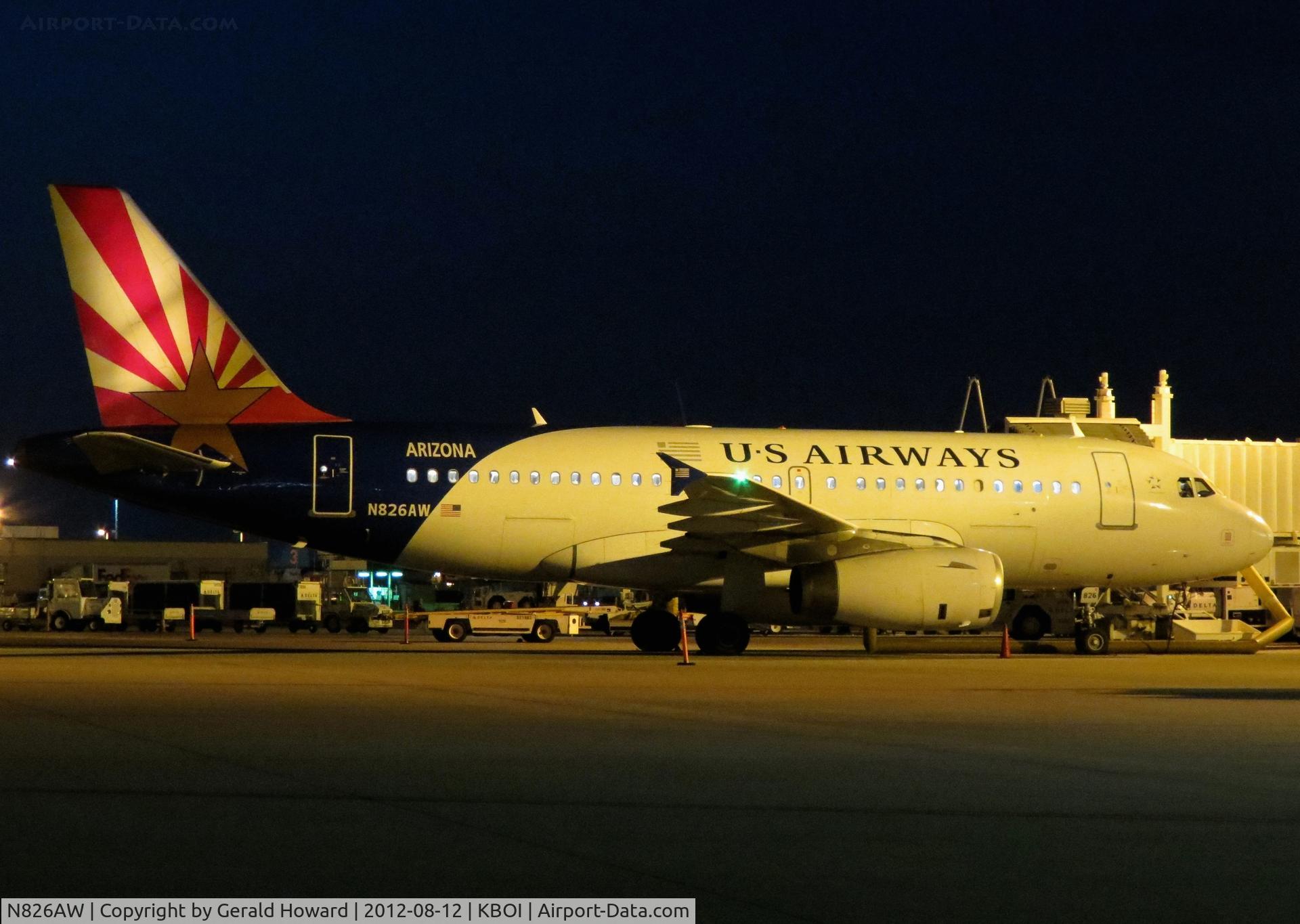 N826AW, 2001 Airbus A319-132 C/N 1534, Early morning Concourse B north ramp.