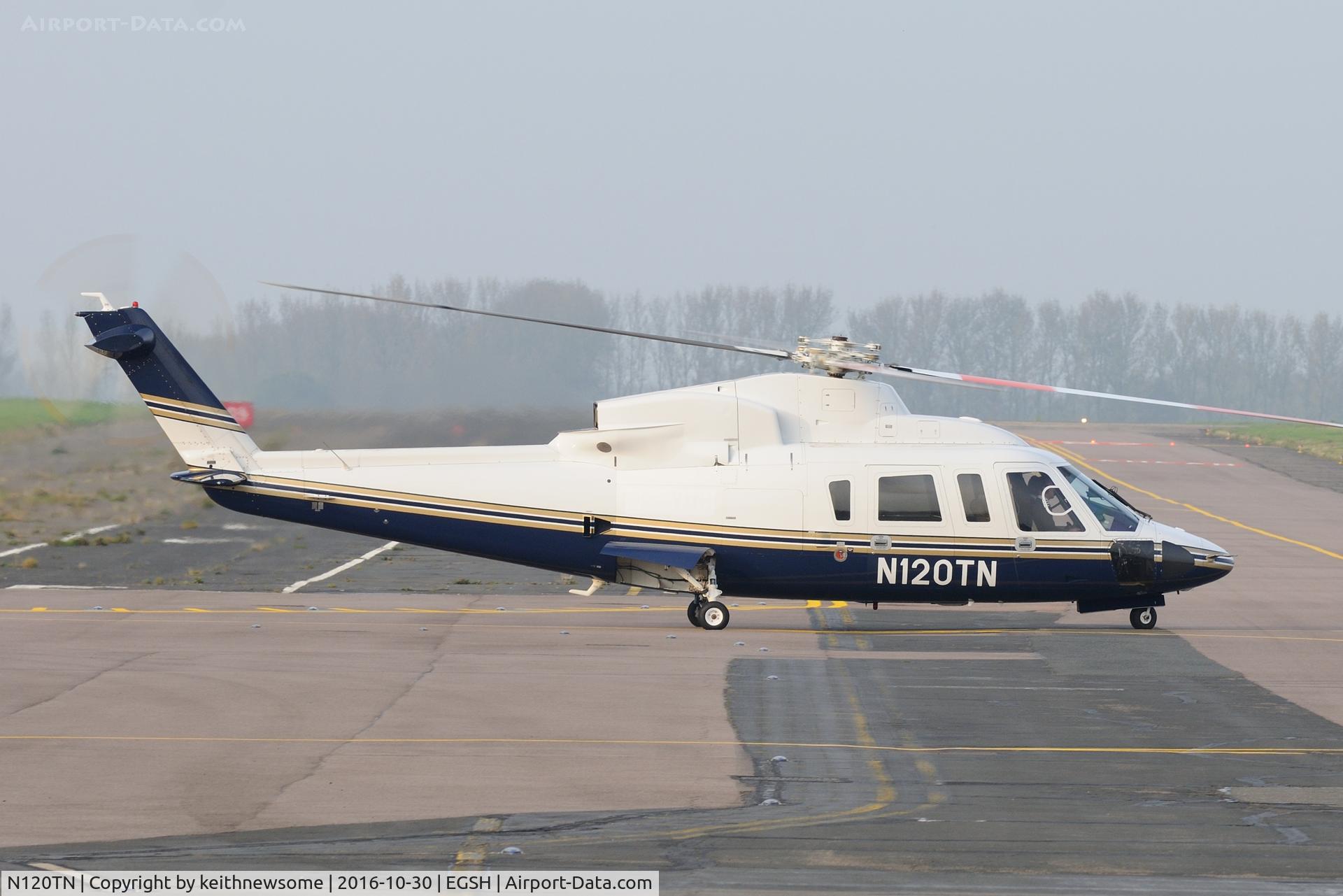 N120TN, 2010 Keystone Helicopter S-76C C/N 760781, Leaving misty Norwich.