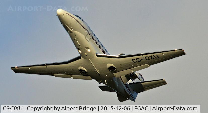CS-DXU, 2008 Cessna 560 Citation Excel C/N 560-5775, Departing Belfast City.