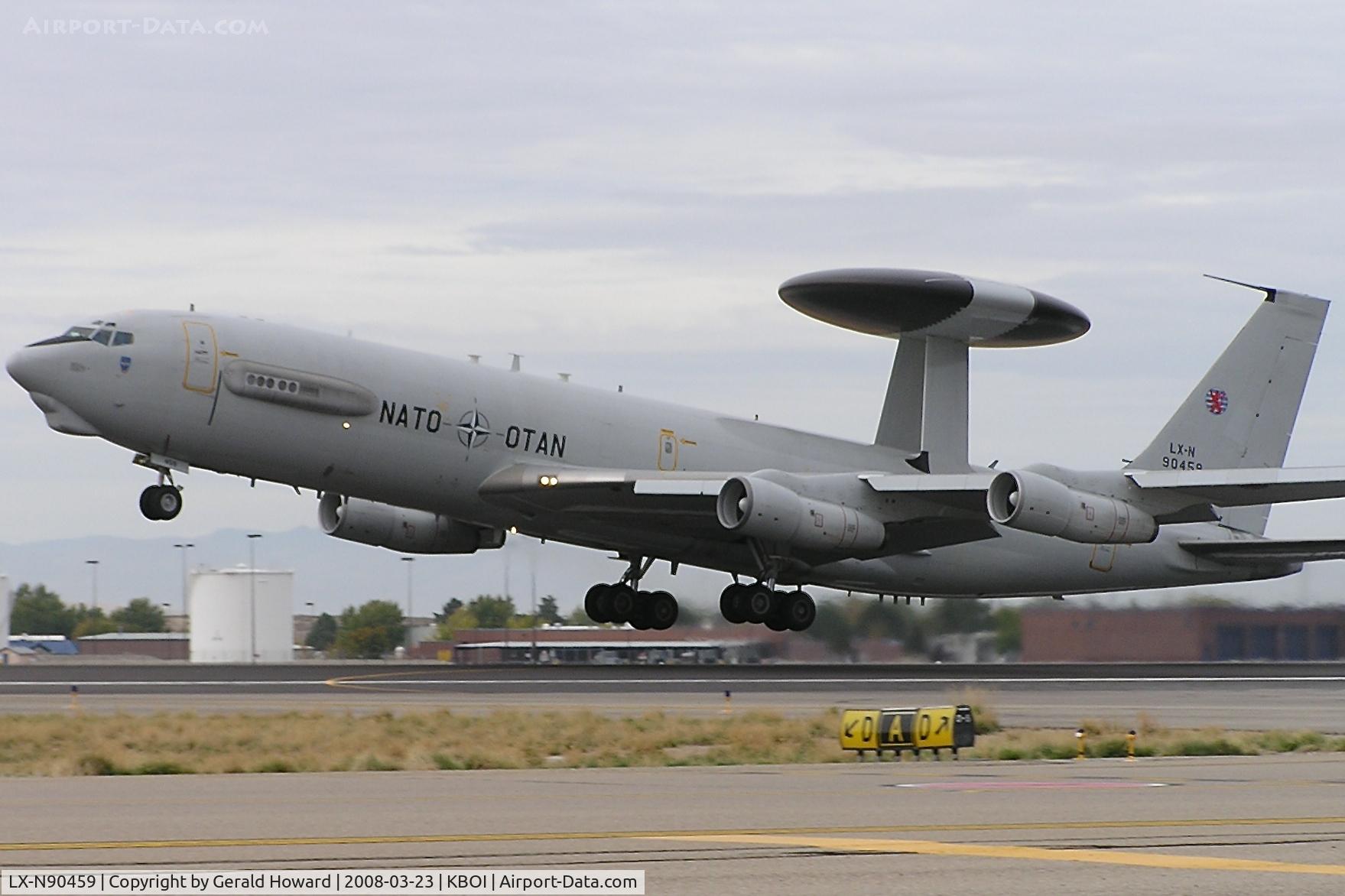 LX-N90459, 1985 Boeing E-3A Sentry C/N 22854, Departing RWY 10L.