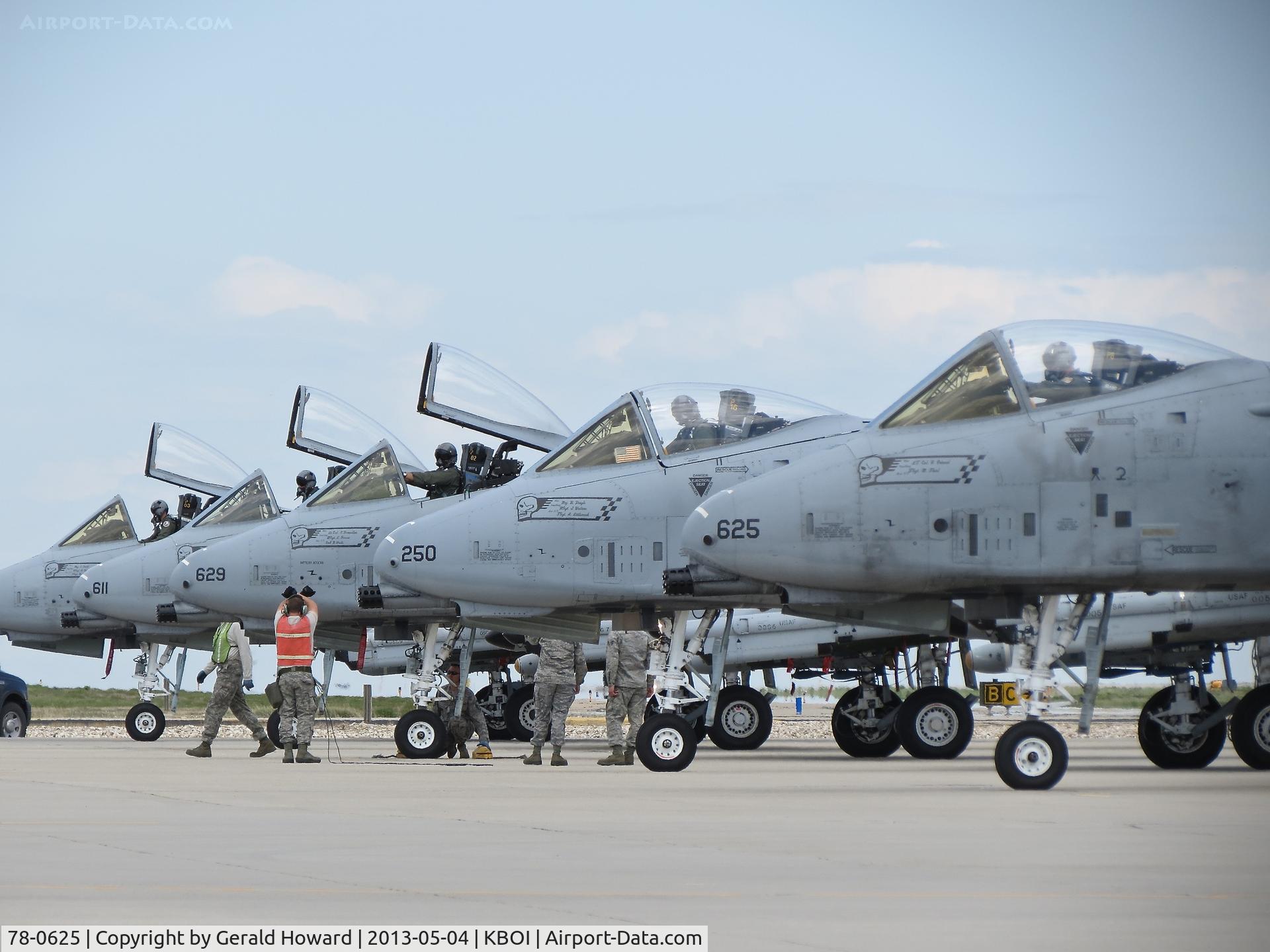 78-0625, 1978 Fairchild Republic A-10C Thunderbolt II C/N A10-0245, On East De arm pad for pre flight inspections. 190th Fighter Wing, Idaho ANG.