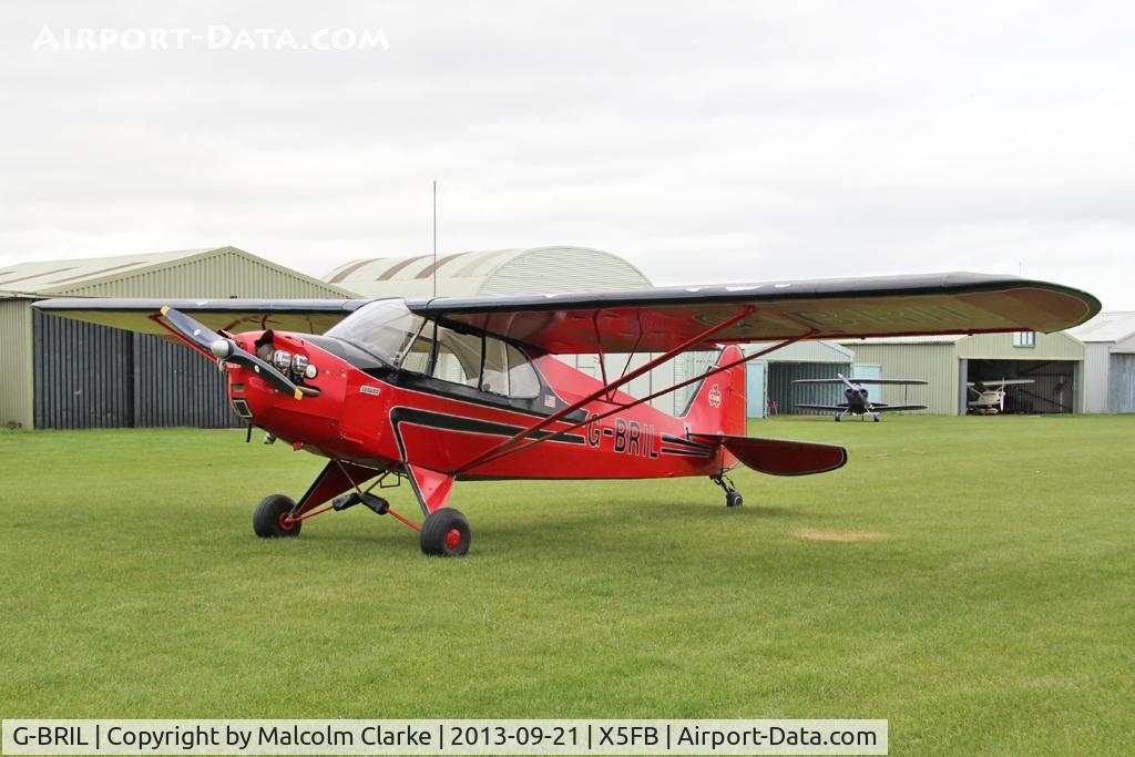 G-BRIL, 1941 Piper J-5A Cub Cruiser C/N 5-572, Piper J-5A Cub Cruiser, Fishburn Airfield, September 21st 2013.