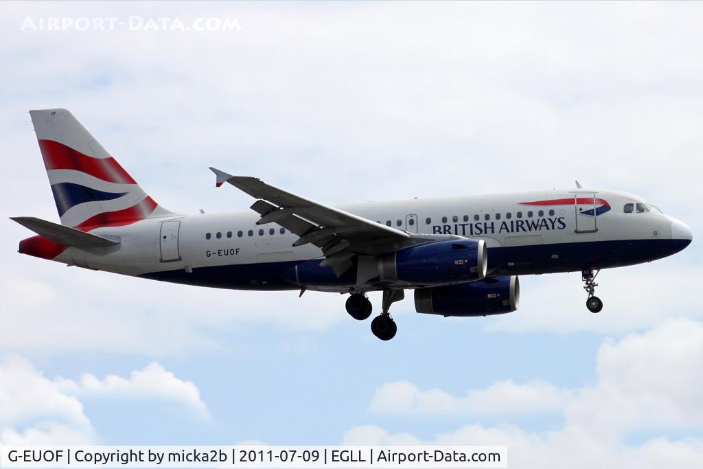 G-EUOF, 2001 Airbus A319-131 C/N 1590, Landing