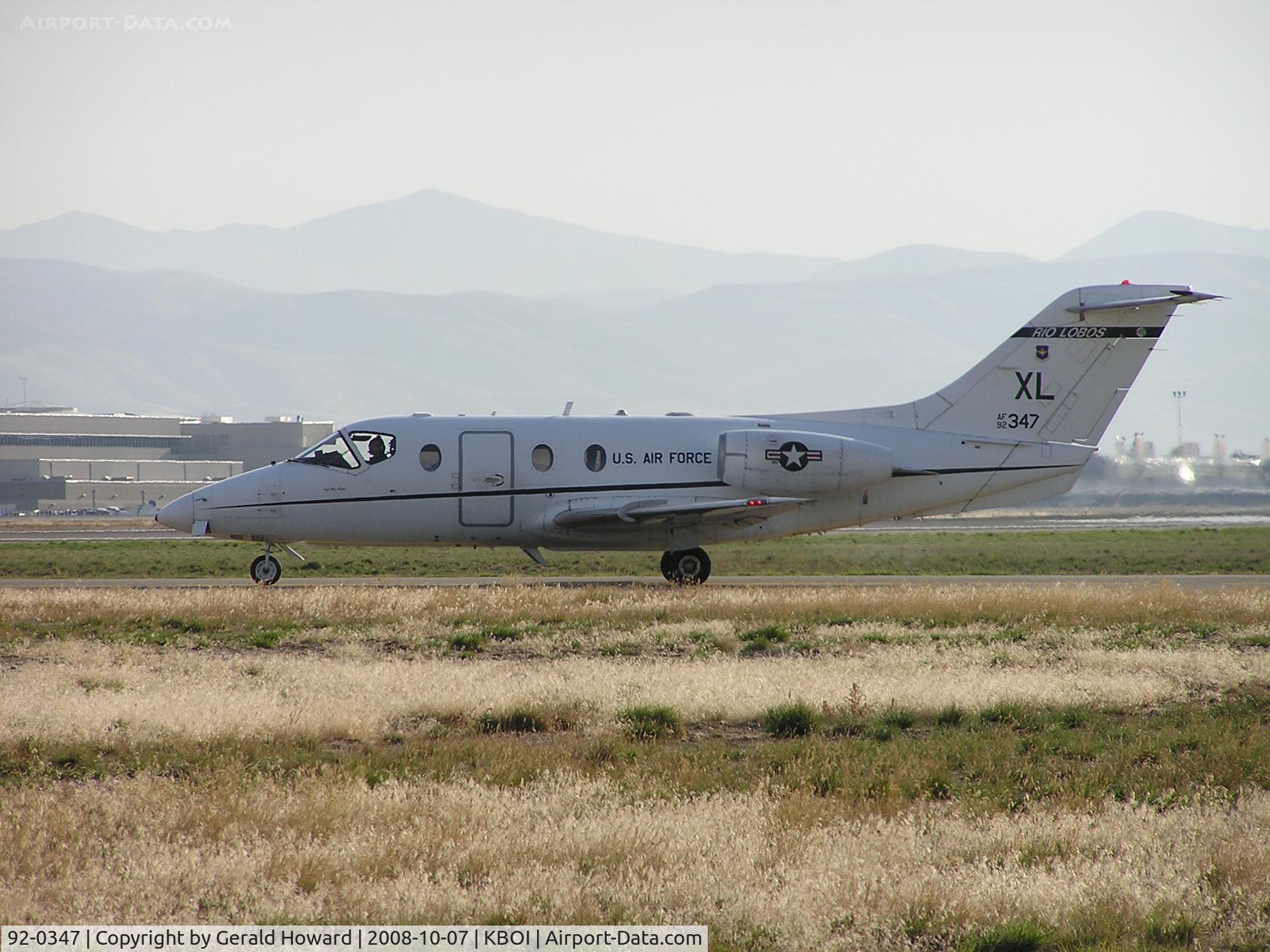 92-0347, 1992 Beechcraft T-1A Jayhawk C/N TT-61, On taxiway Juliet. 86th Flying Training Sq., 