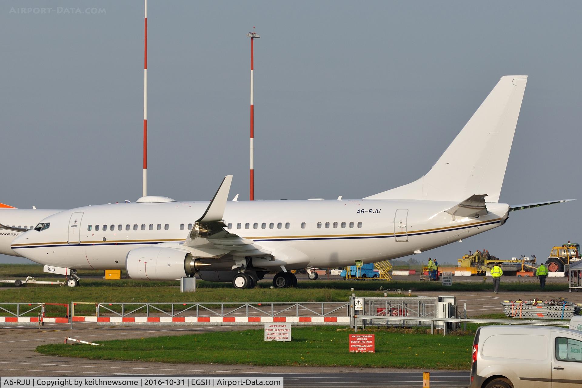 A6-RJU, 2015 Boeing 737-77W BBJ C/N 62468, Very busy scene ! just removed from paint shop.