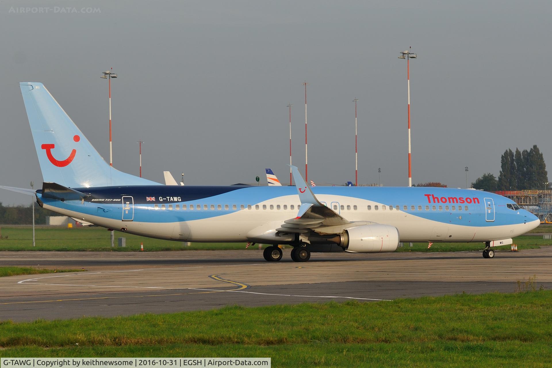 G-TAWG, 2012 Boeing 737-8K5 C/N 37266, Arriving for yet another paint job !