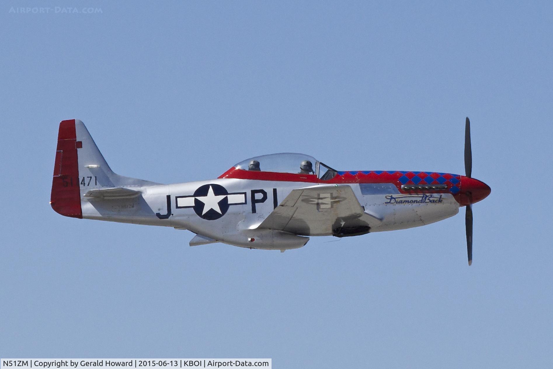 N51ZM, 1945 North American P-51D Mustang C/N 45-11471, Departed RWY 28R.