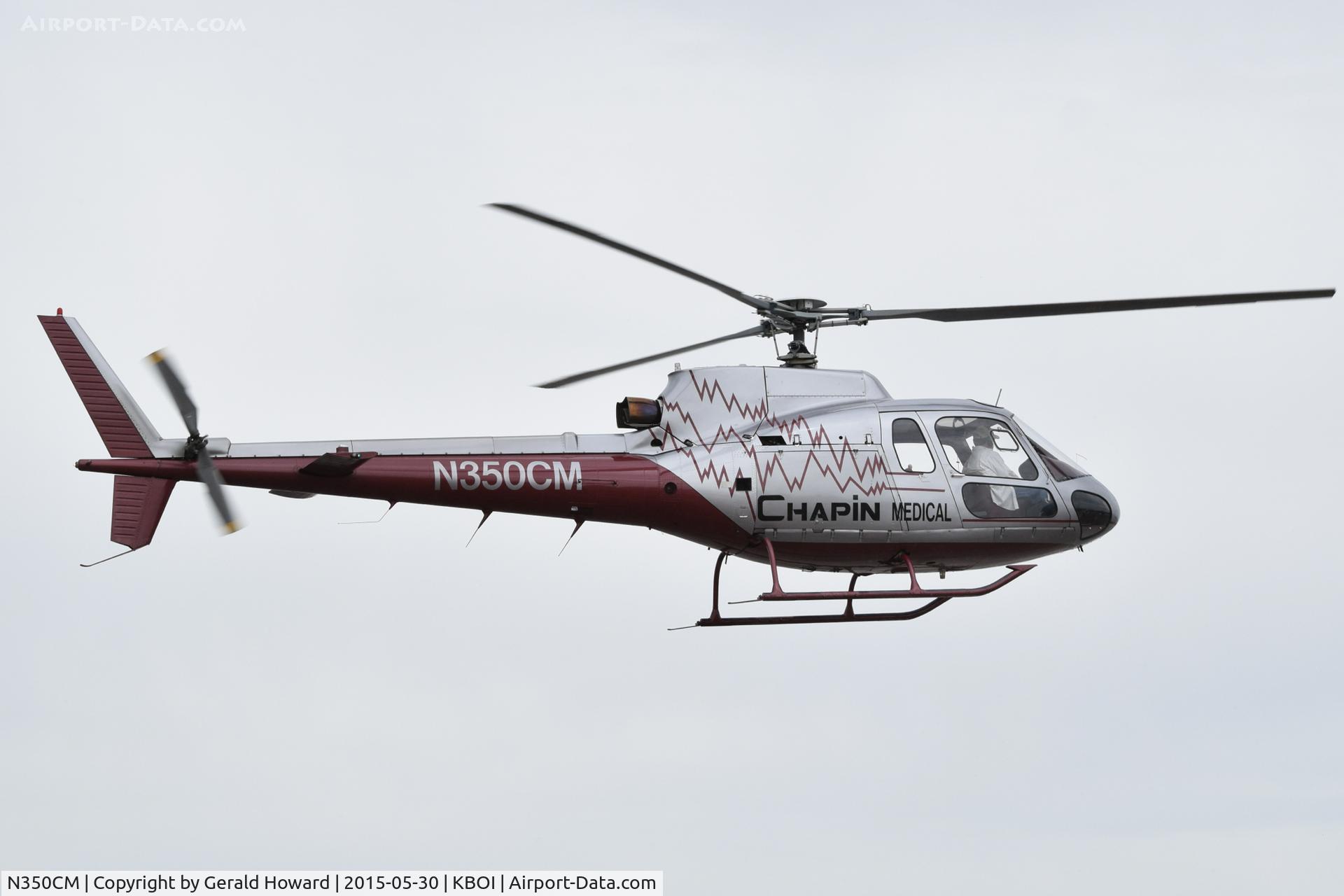 N350CM, 1989 Aerospatiale AS-350B-1 Ecureuil C/N 2265, Departing Boise.