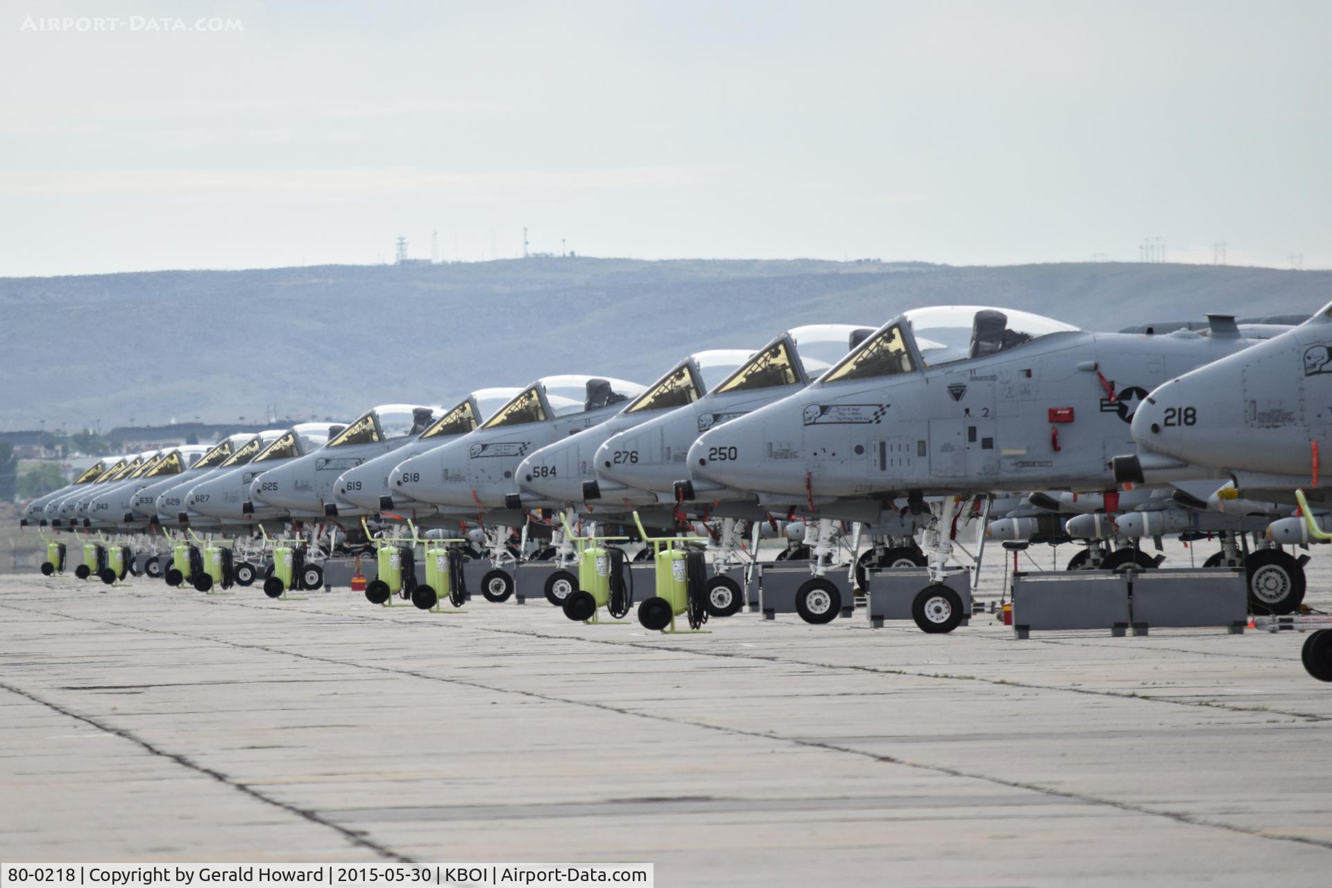 80-0218, 1980 Fairchild Republic A-10C Thunderbolt II C/N A10-0568, A-10Cs lind up on the Idaho Air Guard ramp.