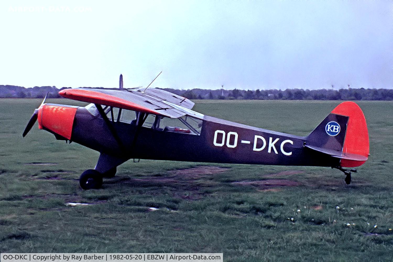OO-DKC, 1954 Piper L-21B Super Cub (PA-18-135) C/N 18-3602, Piper L-21B-135 Super Cub [18-3602] Genk-Zwartberg~OO 20/05/1982. From a slide.
