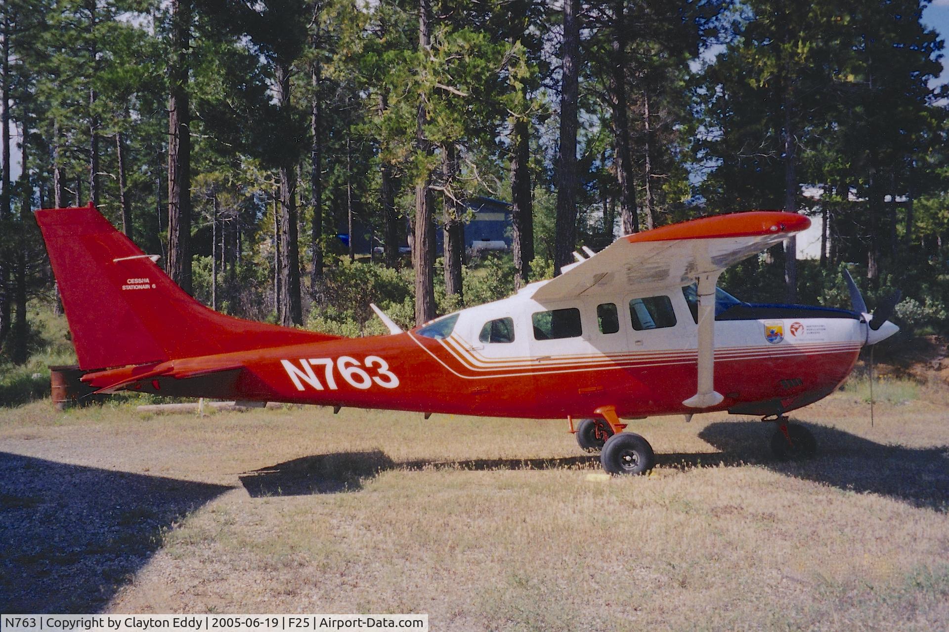 N763, 1986 Cessna U206G Stationair C/N U20606943, N763 at Brownsville Airport in California. 6-05.