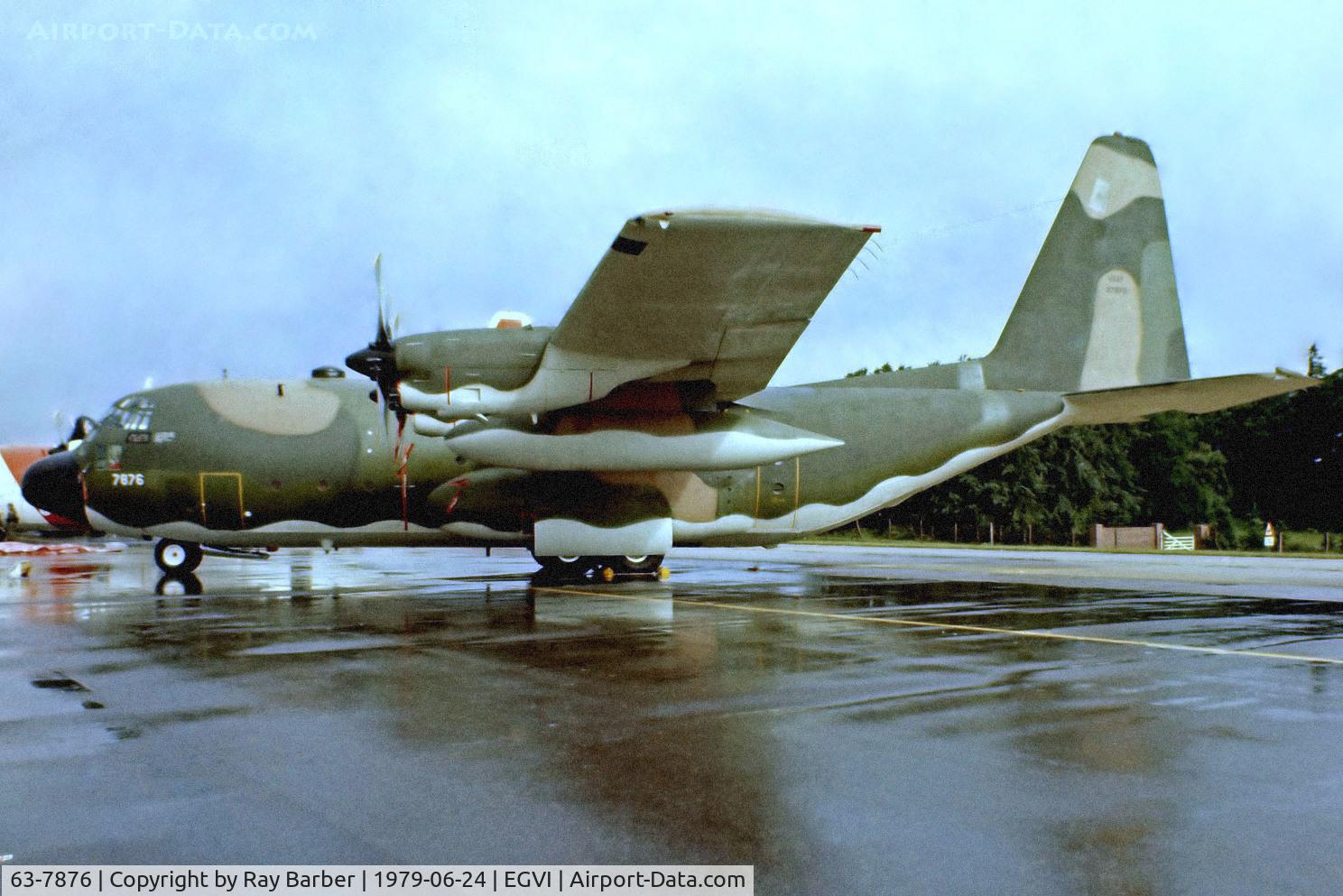 63-7876, 1963 Lockheed C-130E-LM Hercules C/N 382-3947, Lockheed C-130E Hercules [3947] (United States Air Force) RAF Greenham Common 24/06/1979. From a slide.