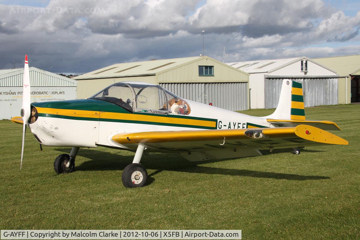 G-AYFF, 1971 Rollason Druine D-62B Condor C/N RAE/647, Rollason Druine D-62B Condor, Fishburn Airfield, October 6th 2012.