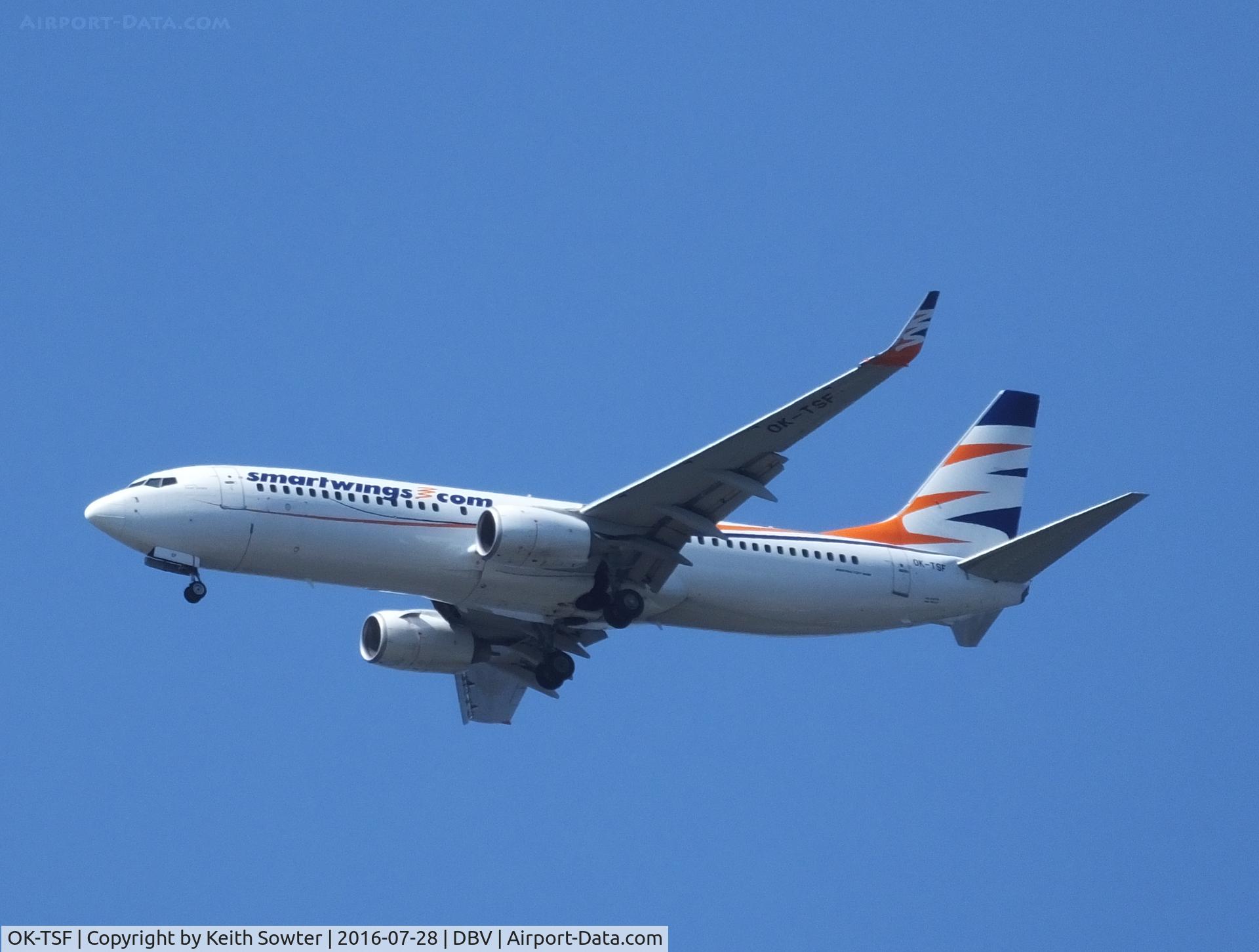 OK-TSF, 2008 Boeing 737-8GJ C/N 37360, Short finals to Dubrovnik