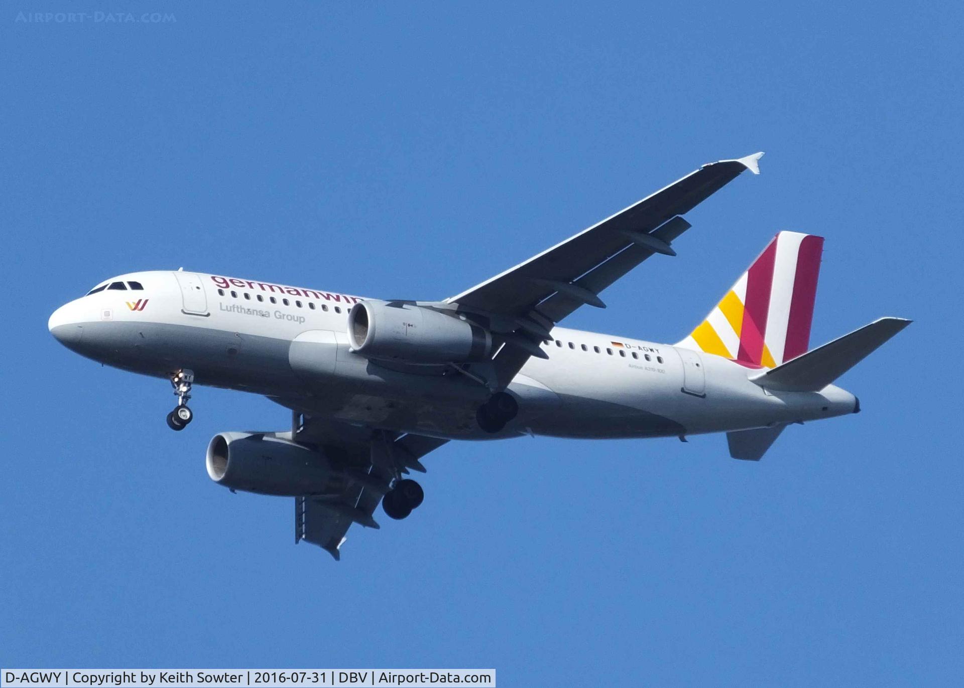 D-AGWY, 2013 Airbus A319-132 C/N 5941, Short finals to Dubrovnik
