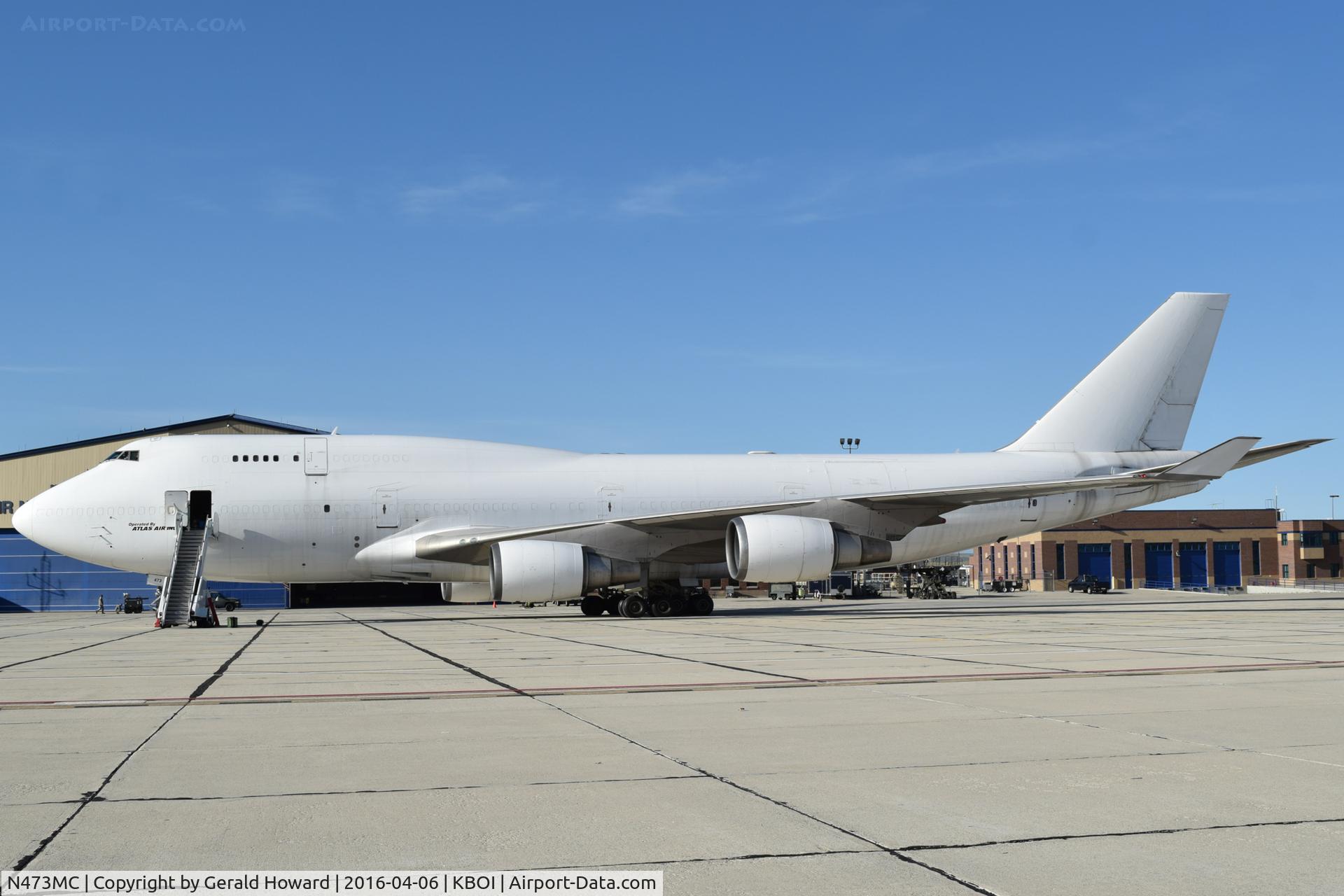 N473MC, 1993 Boeing 747-45E SCD F C/N 27174, Atlas Airlines on Air Guard ramp. Aircraft will transport Guard personnel to Middle East for six month deployment.
