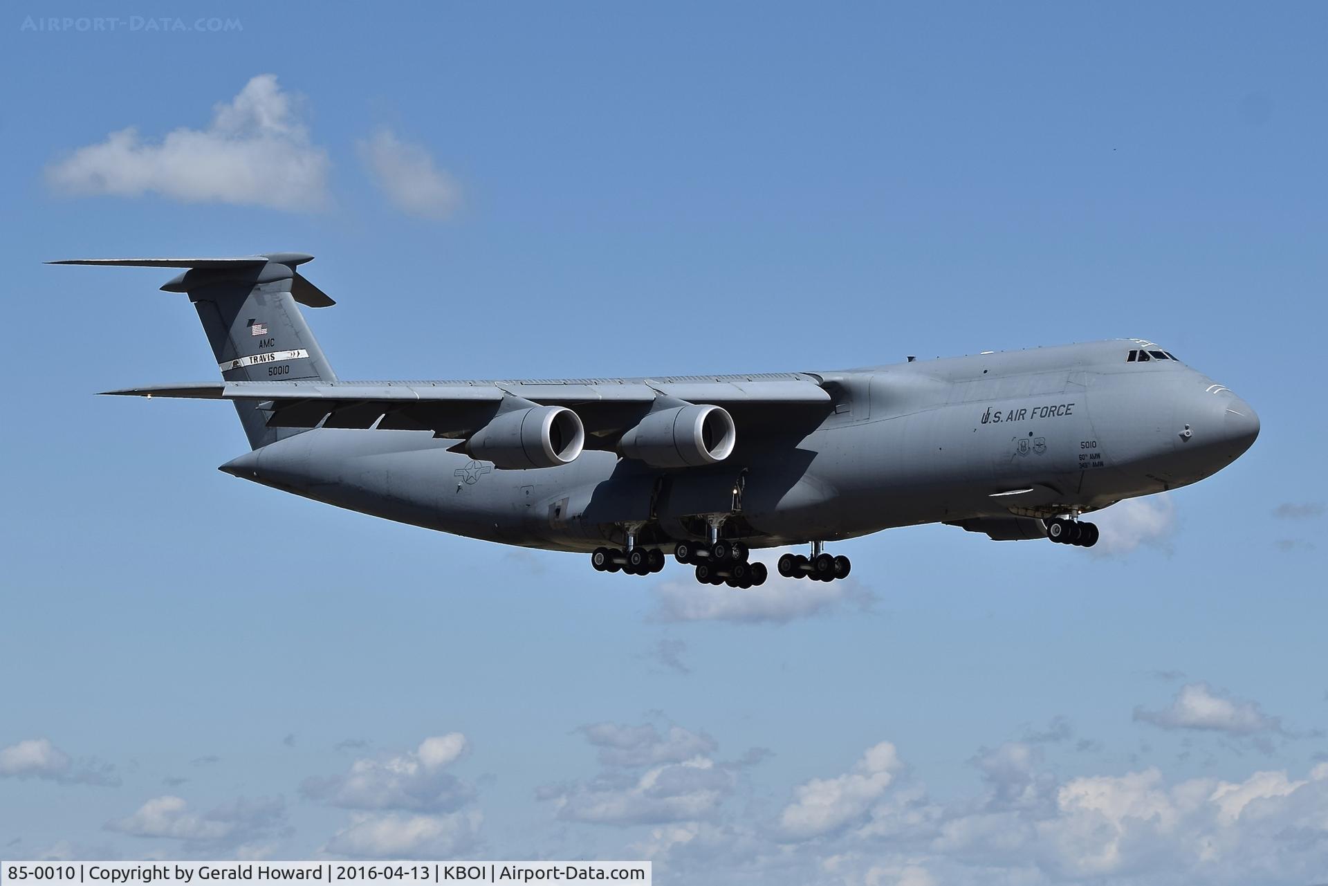 85-0010, 1985 Lockheed C-5M Super Galaxy C/N 500-0096, On approach for RWY 10R.