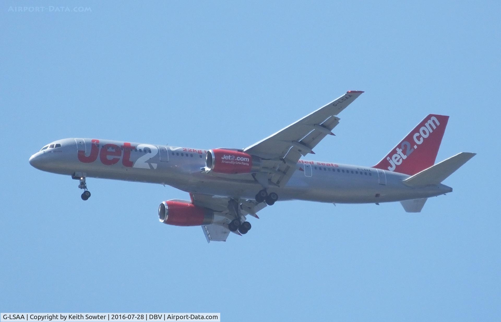G-LSAA, 1988 Boeing 757-236 C/N 24122, short finals at Dubrovnik