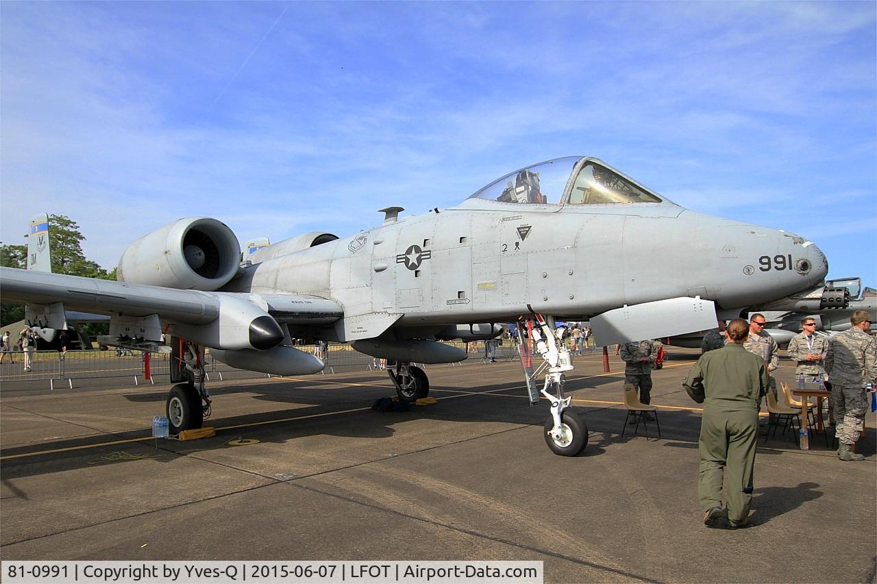 81-0991, 1981 Fairchild Republic A-10C Thunderbolt II C/N A10-0686, US Air Force Fairchild Republic A-10C Thunderbolt II, Static display, Tours-St Symphorien Air Base 705 (LFOT-TUF) Open day 2015