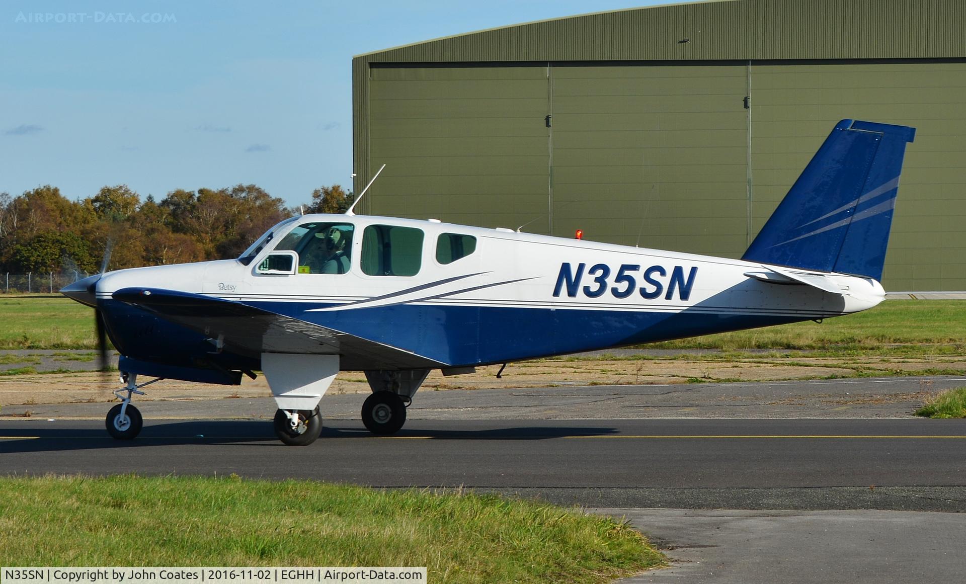 N35SN, 1960 Beech 35-33 Debonair C/N CD-207, Taxiing to Airtime on arrival