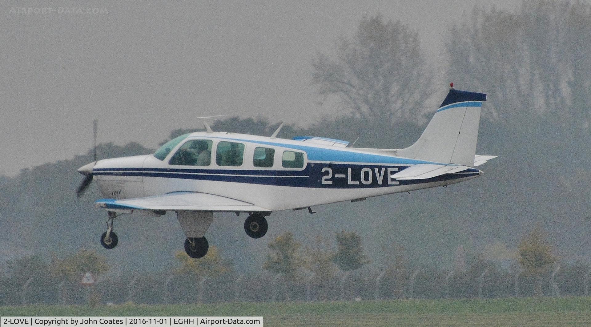 2-LOVE, 1976 Beech A36 Bonanza 36 Bonanza 36 C/N E-854, Arriving in the mist