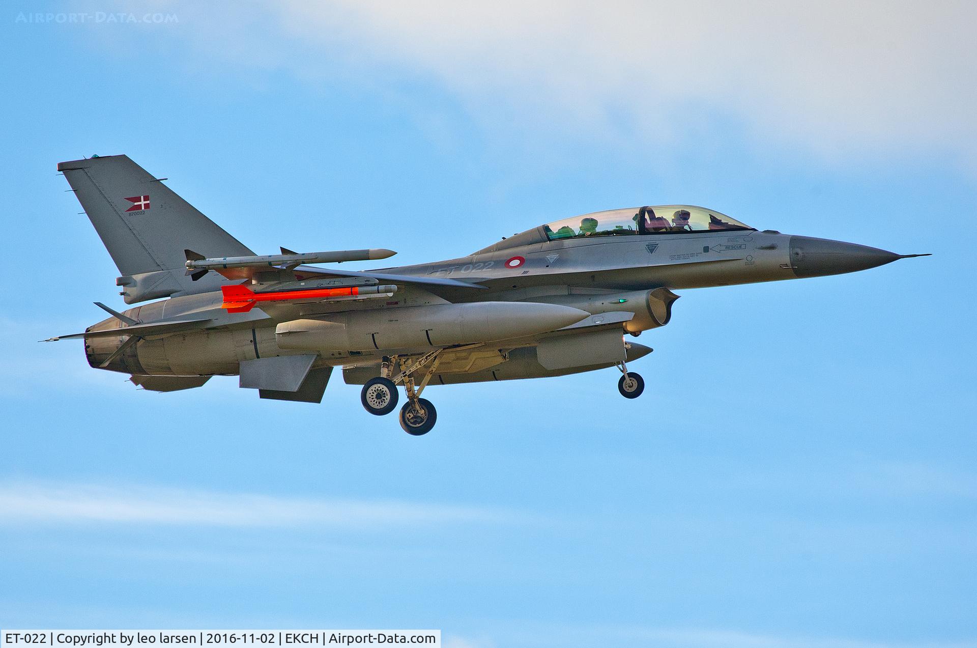 ET-022, 1987 General Dynamics F-16BM Fighting Falcon C/N 6G-16, Low pass CPH 2.11.16
