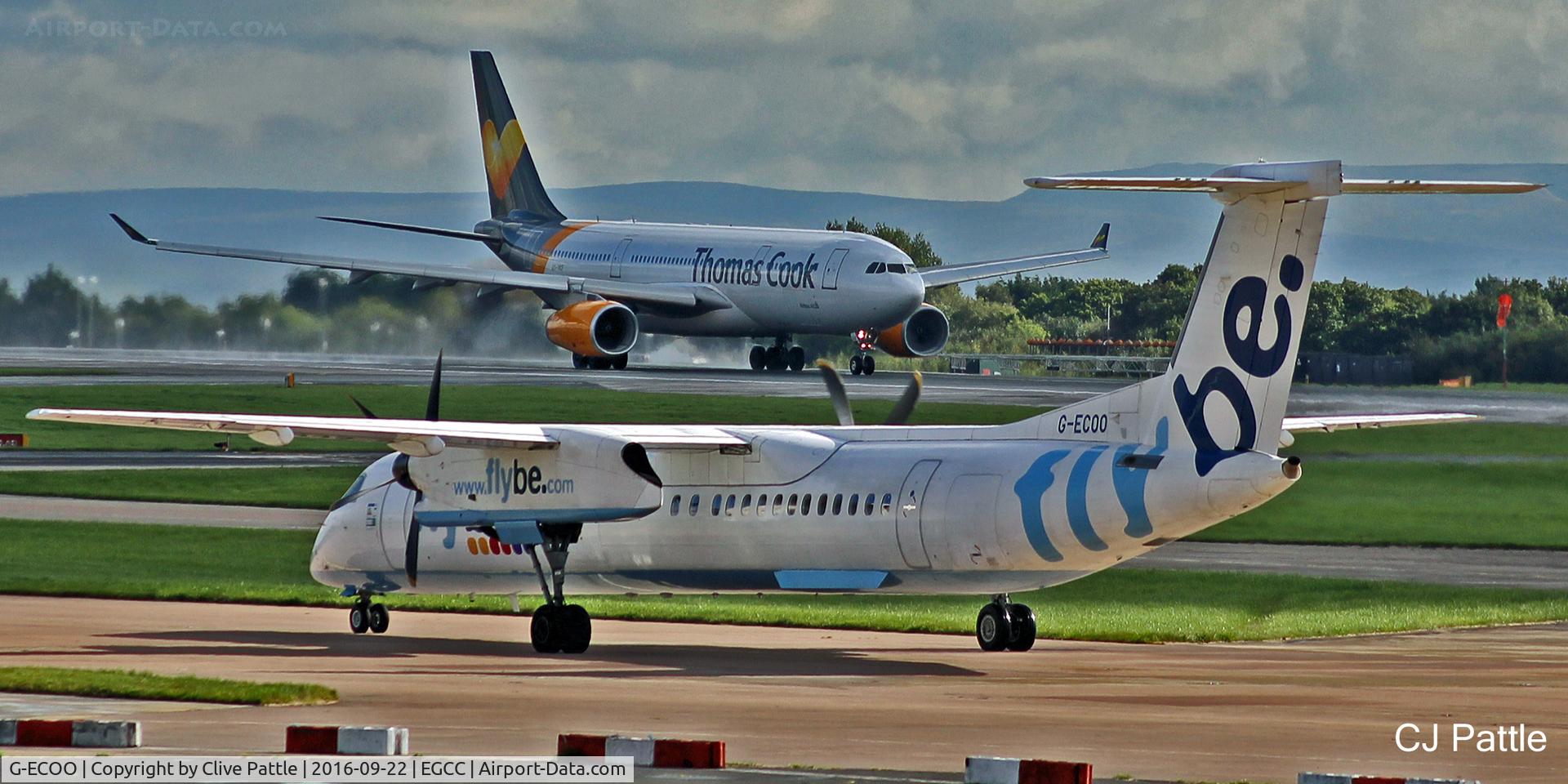 G-ECOO, 2009 De Havilland Canada DHC-8-402Q Dash 8 C/N 4237, Manchester action