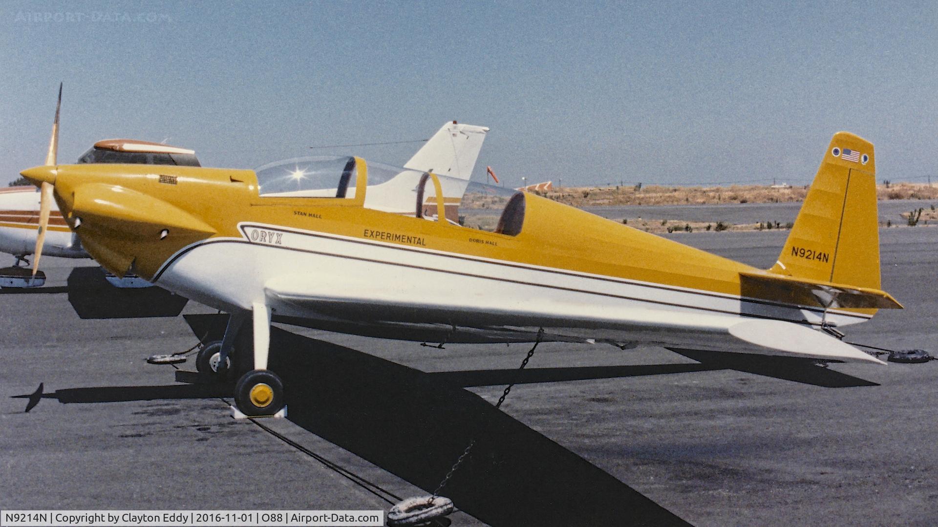 N9214N, 1982 Hall Stanley A ORYX C/N SAH-10, N9214N at the old Rio Vista Airport in California. 1980's.