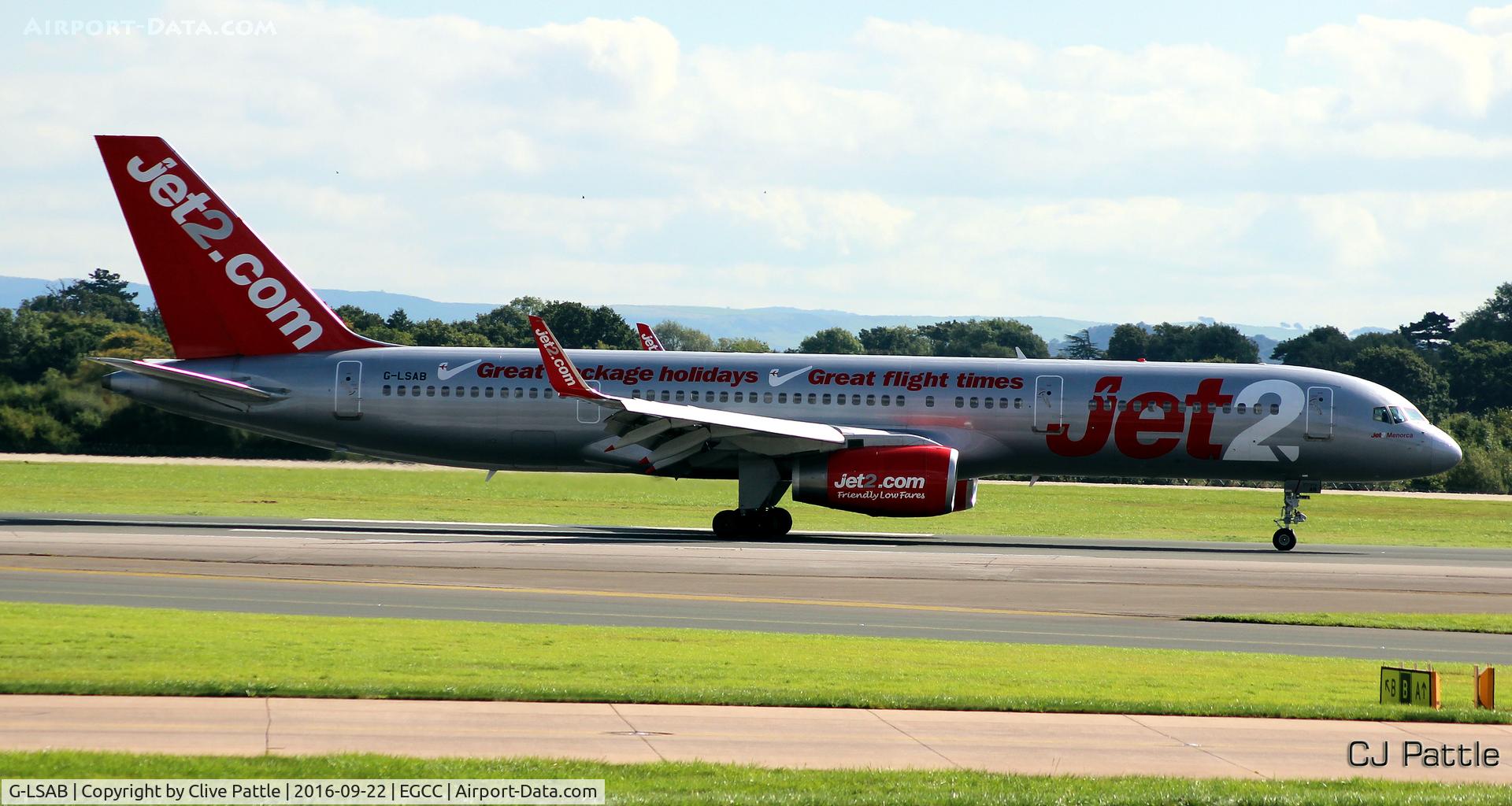 G-LSAB, 1988 Boeing 757-27B C/N 24136, In action at EGCC