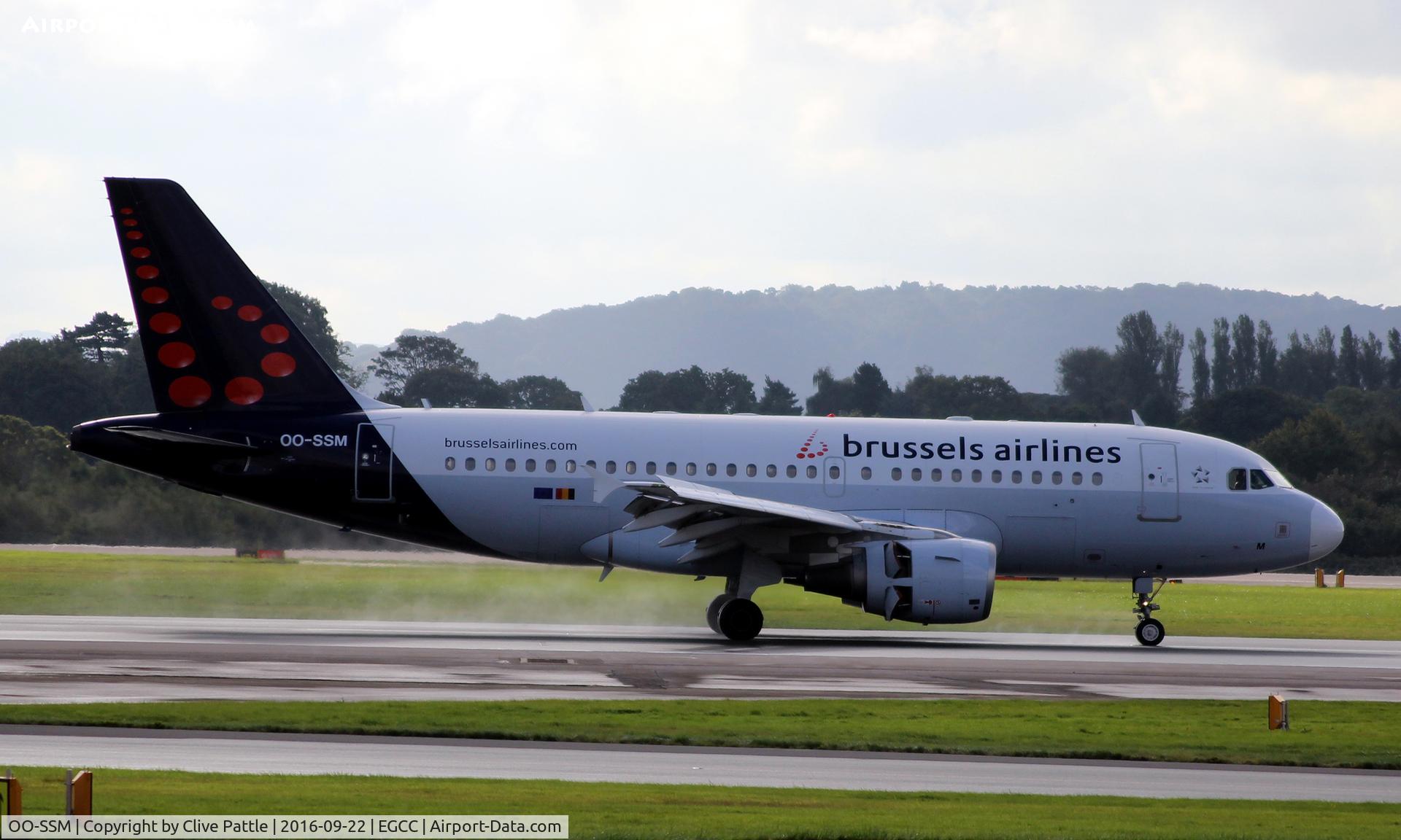 OO-SSM, 2000 Airbus A319-112 C/N 1388, Manchester arrival