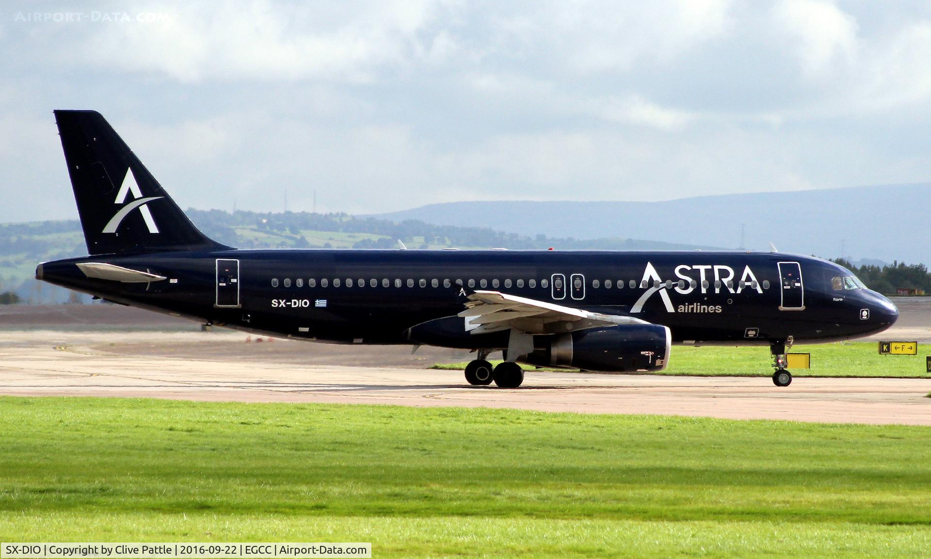 SX-DIO, 1995 Airbus A320-232 C/N 527, Taxy for departure at EGCC