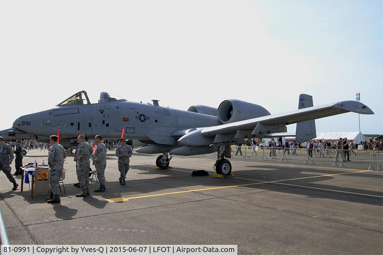 81-0991, 1981 Fairchild Republic A-10C Thunderbolt II C/N A10-0686, US Air Force Fairchild Republic A-10C Thunderbolt II, Static display, Tours-St Symphorien Air Base 705 (LFOT-TUF) Open day 2015