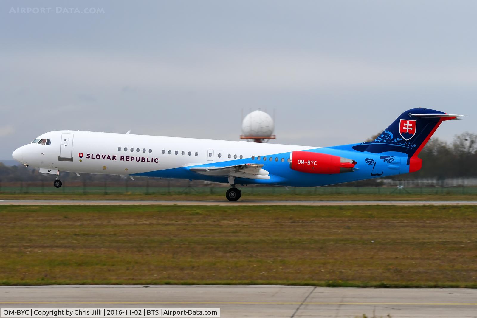 OM-BYC, 1991 Fokker 100 (F-28-0100) C/N 11368, SLovak Government Flying Service