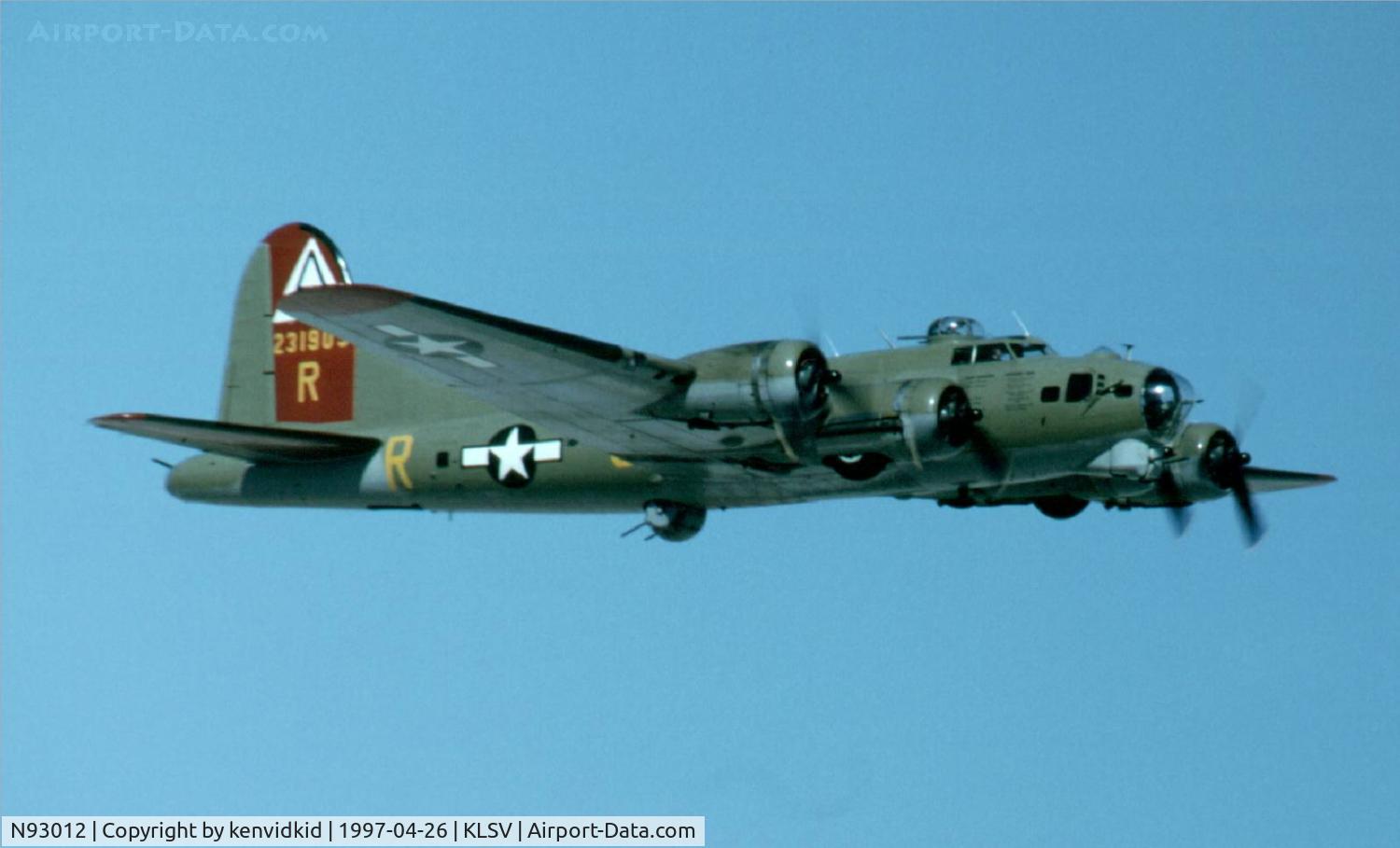 N93012, 1944 Boeing B-17G-30-BO Flying Fortress C/N 32264, At the 1997 50th Anniversary of the USAF air display, Nellis AFB.