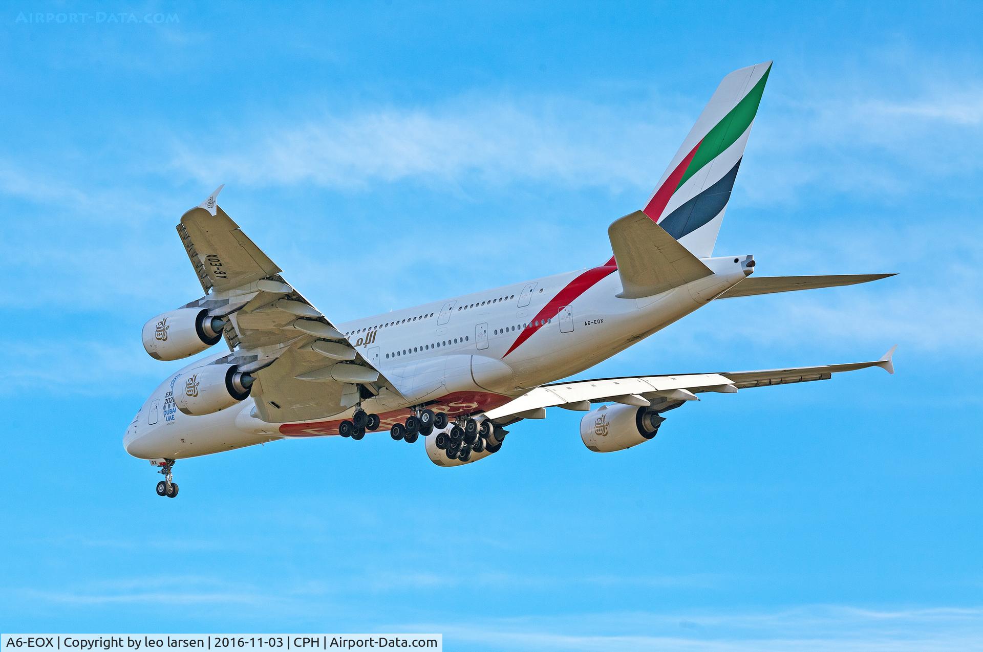 A6-EOX, 2015 Airbus A380-861 C/N 208, Copenhagen 3.11.16