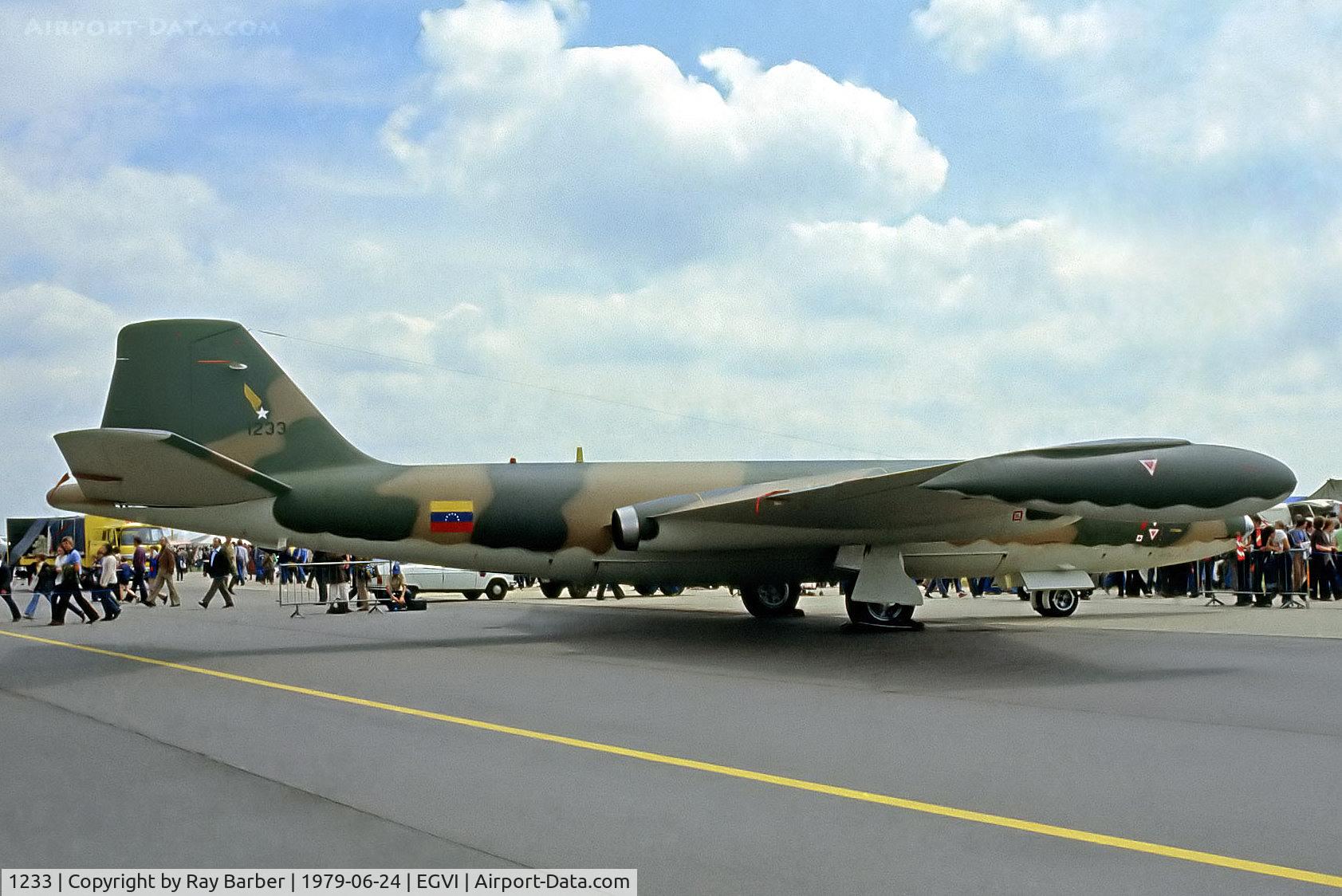 1233, English Electric Canberra B.82 C/N EEP71102, English Electric Canberra B.82 [71101] (Venezuelan Air Force) RAF Greenham Common~G 24/06/1979. From a slide.