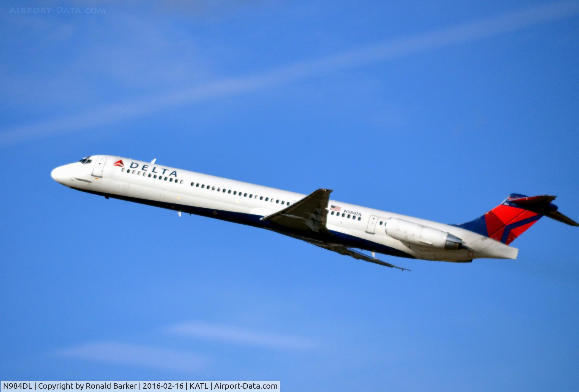 N984DL, 1991 McDonnell Douglas MD-88 C/N 53311, Takeoff Atlanta