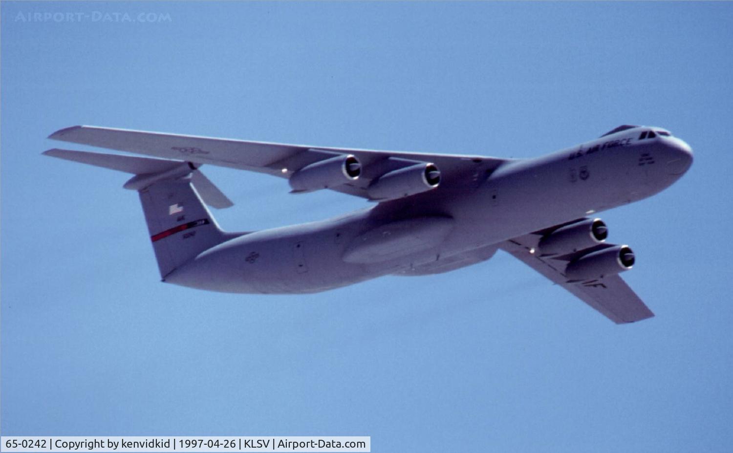 65-0242, 1965 Lockheed C-141B Starlifter C/N 300-6093, At the 1997 50th Anniversary of the USAF air display, Nellis AFB.