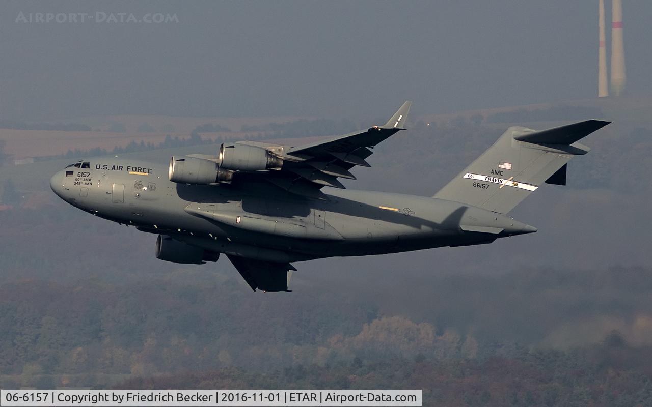 06-6157, 2006 Boeing C-17A Globemaster III C/N P-157, departure from Ramstein Air Base