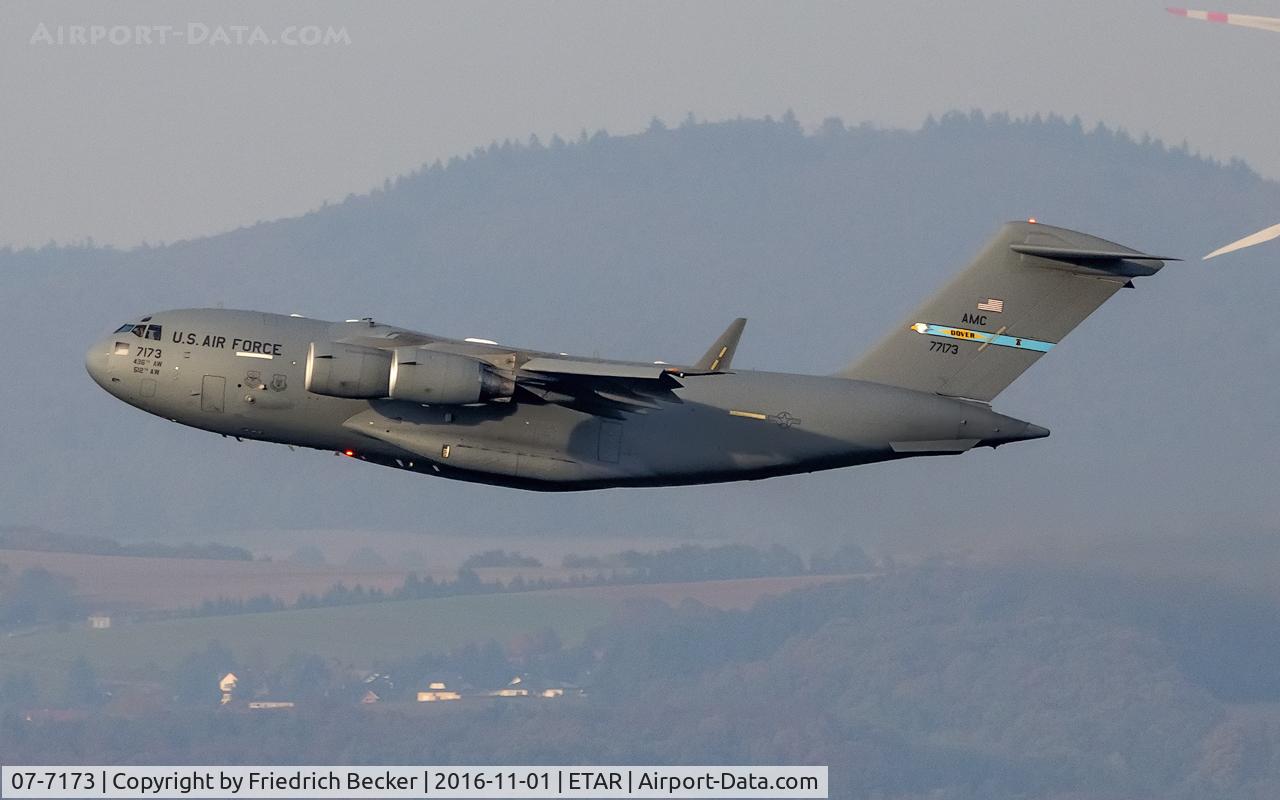 07-7173, 2007 Boeing C-17A Globemaster III C/N P-173, departure from Ramstein Air Base