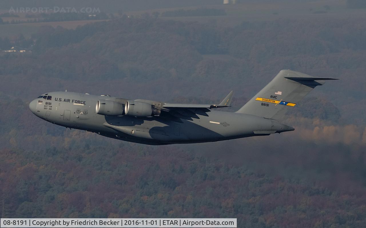08-8191, 2008 Boeing C-17A Globemaster III C/N P-191/F213, departure from Ramstein Air Base