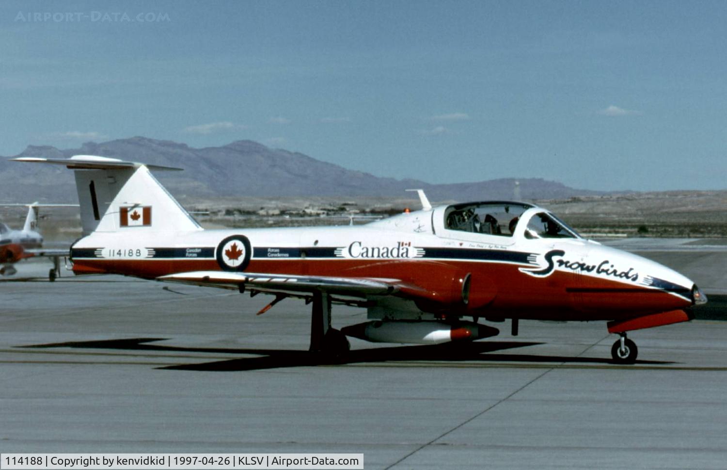 114188, 1966 Canadair CT-114 Tutor C/N 1188, At the 1997 50th Anniversary of the USAF air display, Nellis AFB.