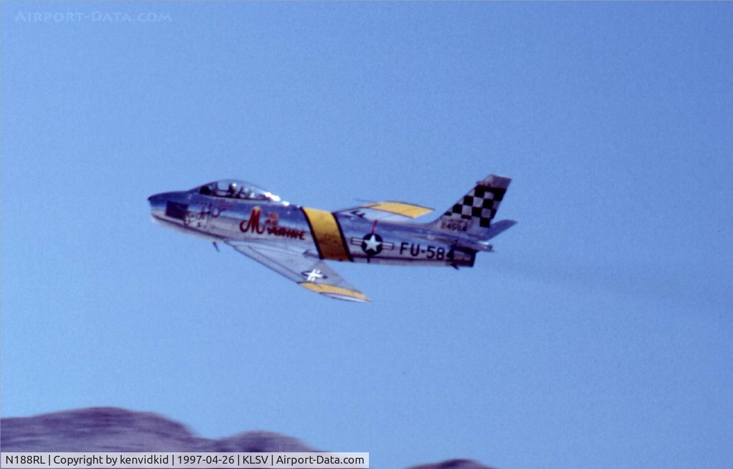 N188RL, 1952 North American F-86F Sabre C/N 191-682, At the 1997 50th Anniversary of the USAF air display, Nellis AFB.