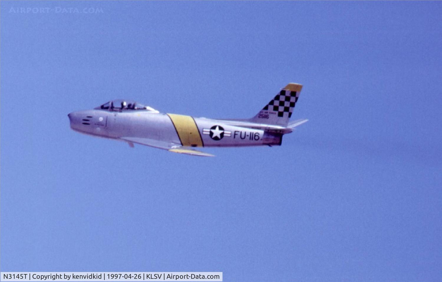 N3145T, 1952 North American F-86F Sabre C/N 191-812, At the 1997 50th Anniversary of the USAF air display, Nellis AFB.