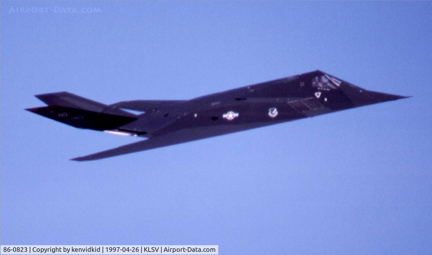 86-0823, 1986 Lockheed F-117A Nighthawk C/N A.4061, At the 1997 50th Anniversary of the USAF air display, Nellis AFB.