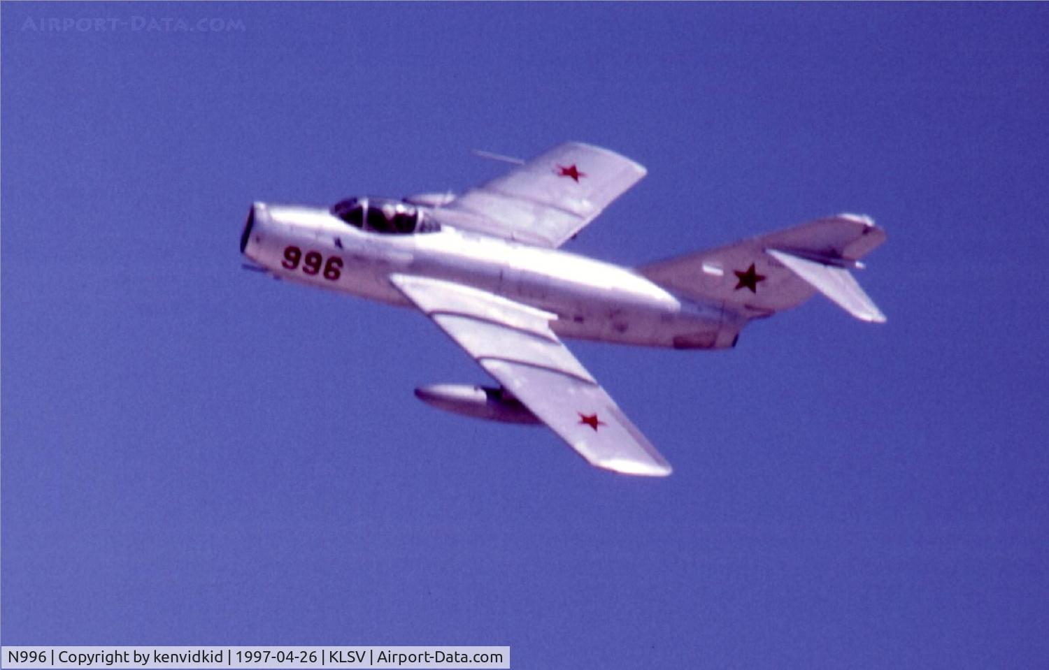 N996, 1950 Mikoyan-Gurevich MiG-15 C/N 122071, At the 1997 50th Anniversary of the USAF air display, Nellis AFB.