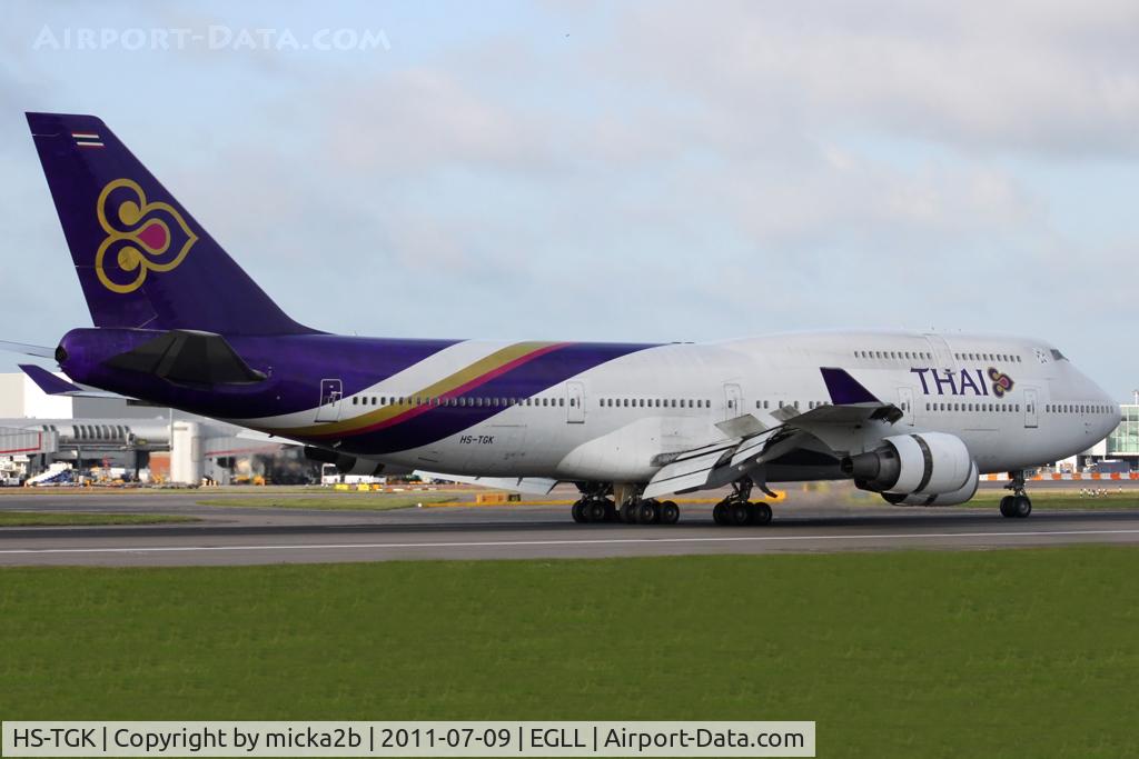 HS-TGK, 1990 Boeing 747-4D7 C/N 24993, Landing