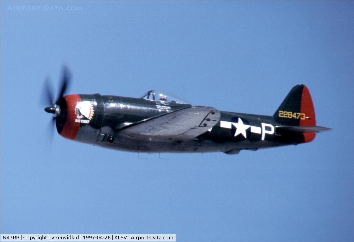 N47RP, 1945 Republic P-47D Thunderbolt C/N 399-55744, At the 1997 50th Anniversary of the USAF air display, Nellis AFB.