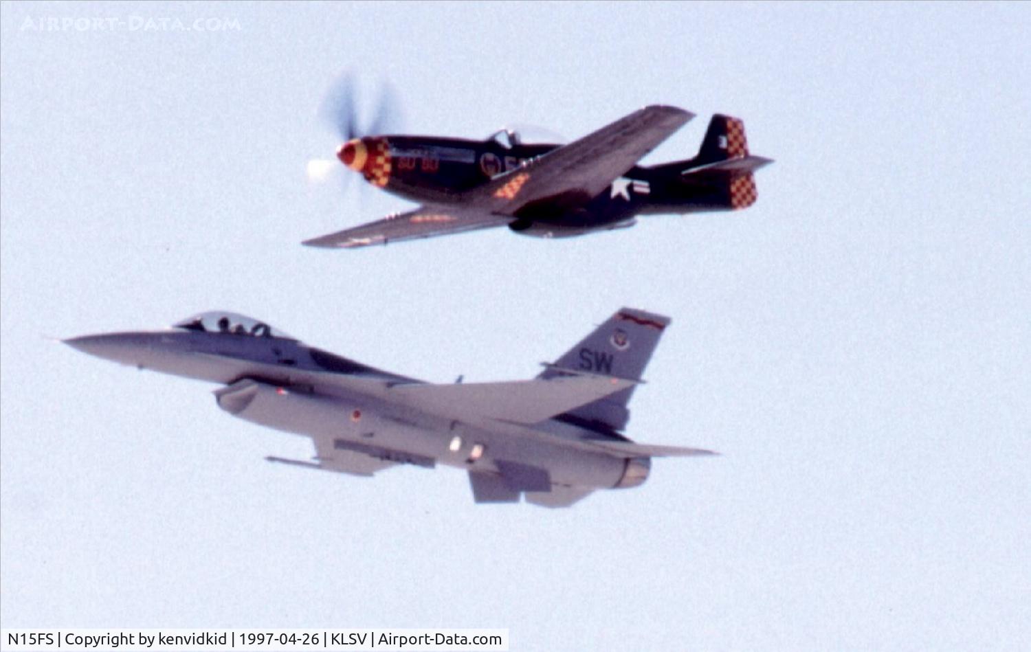 N15FS, 1944 North American P-51D Mustang C/N 122-44706  (44-84850), At the 1997 50th Anniversary of the USAF air display, Nellis AFB.